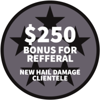 Referral bonus - $250 for anyone sends a new client that has Hail damage